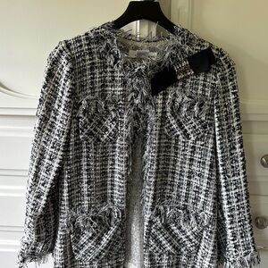 Misook Black and White Textured Blazer